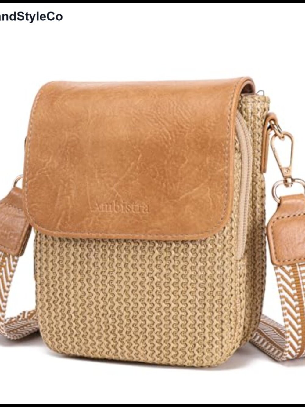 Faux Straw Crossbody Bag Woven RFID Womens Small Summer Purse